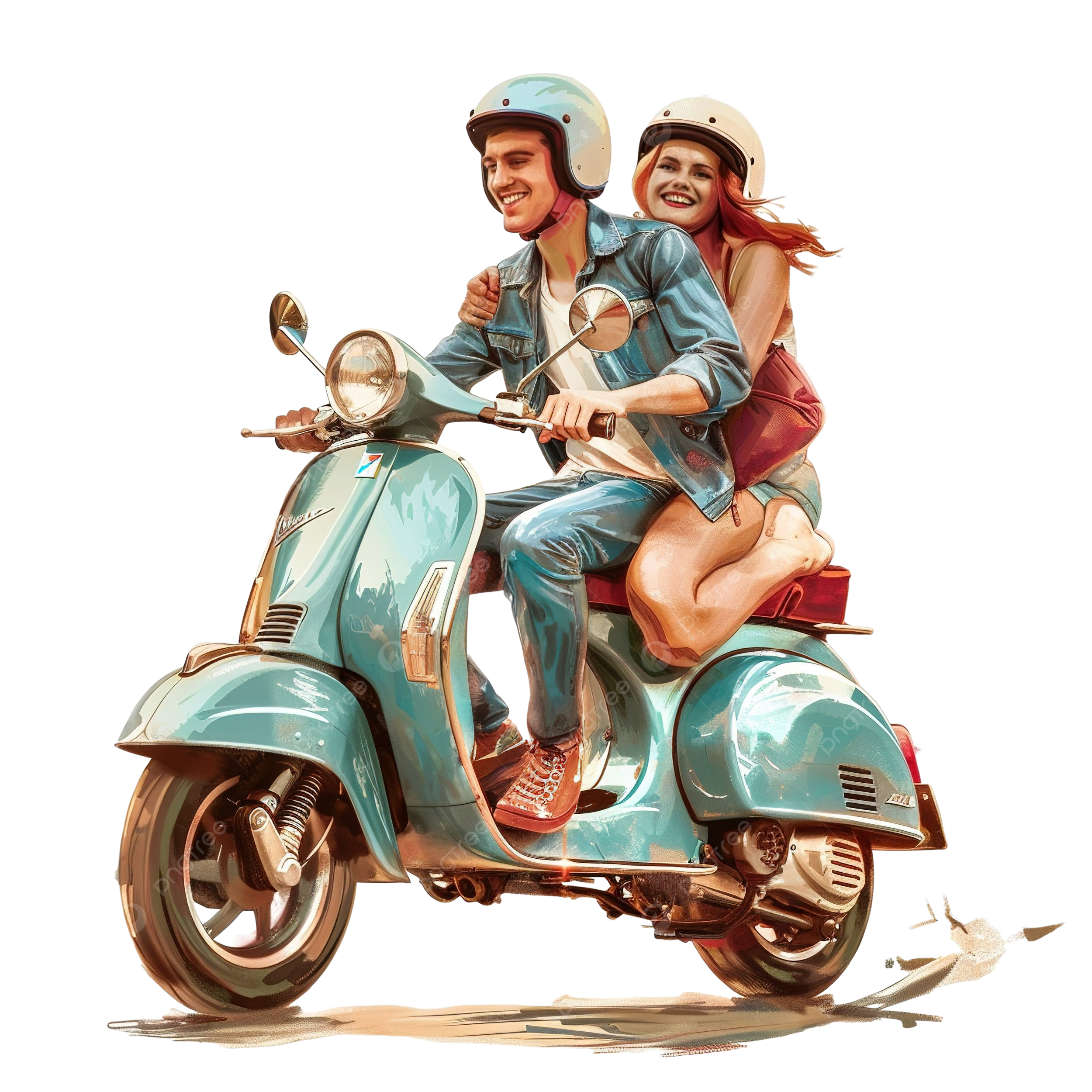 pngtree-happy-couple-rides-on-a-vintage-scooter-png-image_14874498